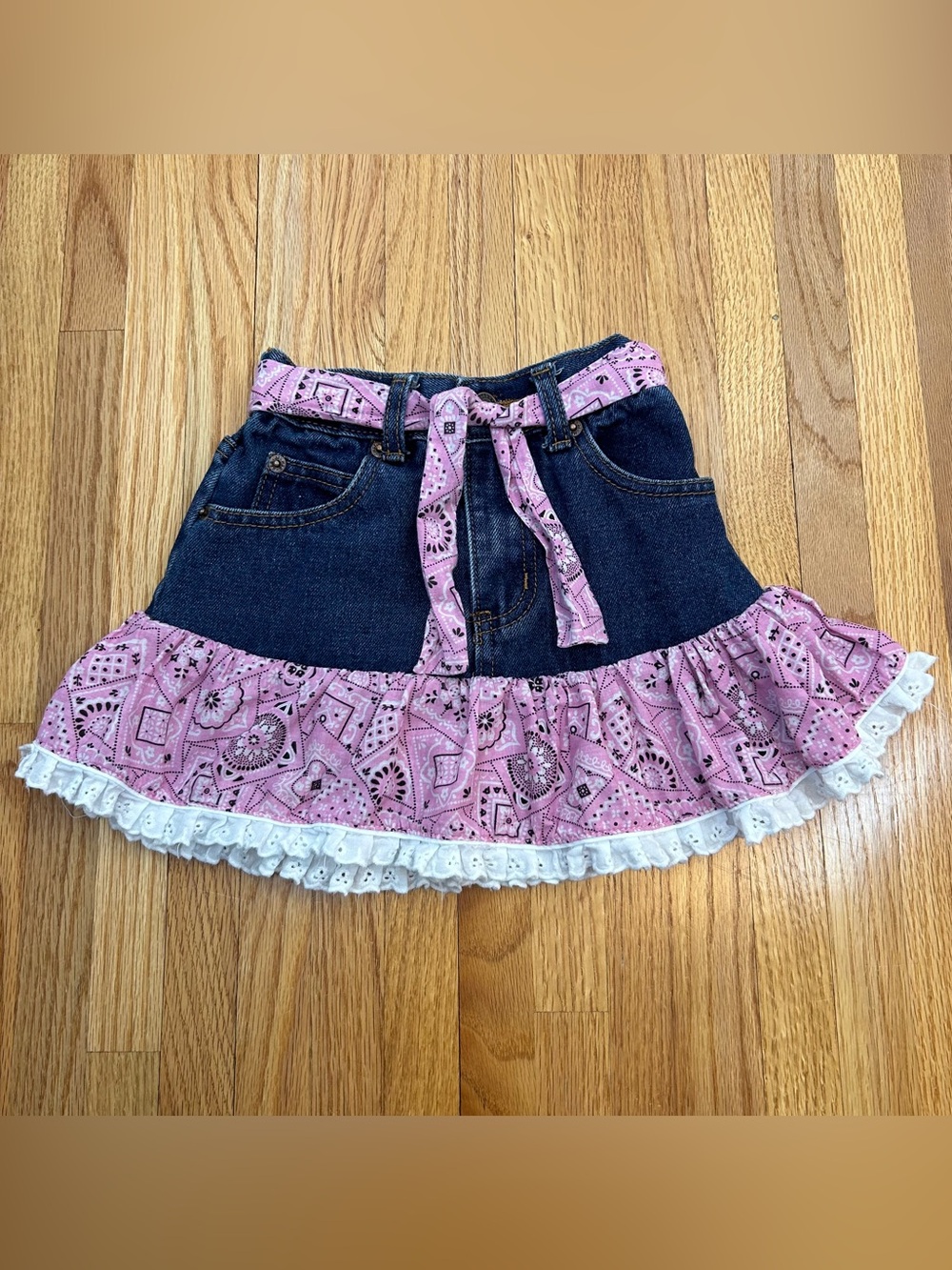 Kiddie Koral Western Bandanna Jean Skirt